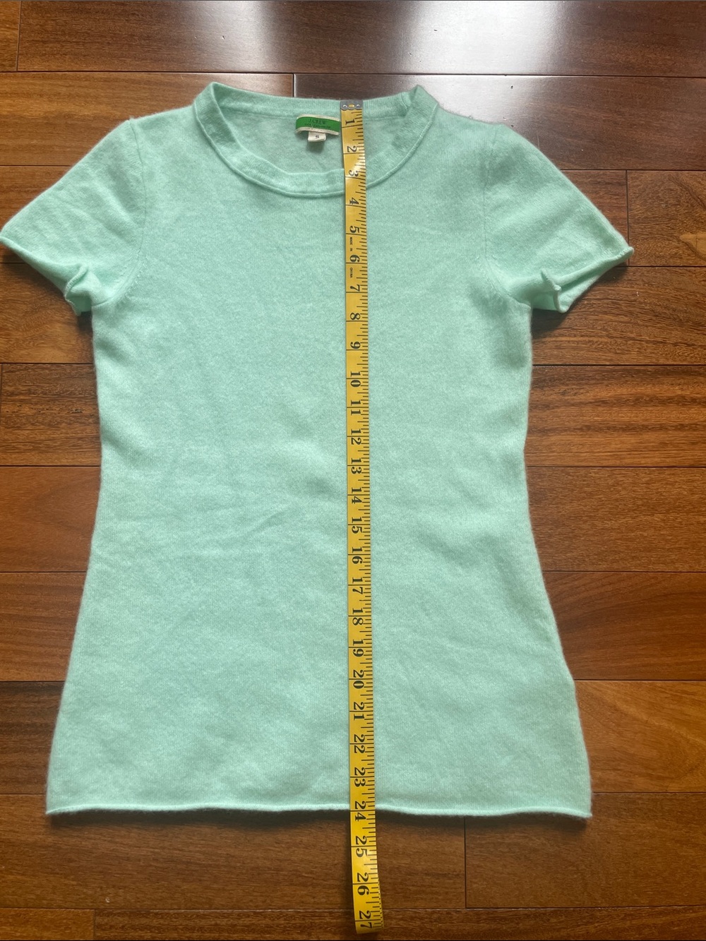 J. Crew Mint Green Short-Sleeve Cashmere Sweater - Picture 4 of 5